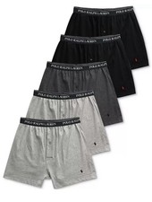 Paquete de 5 boxers de punto de ajuste clásico Polo Ralph Lauren para hombre 100 % algodón talla grande