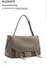 BNWOT All Saints Ursa Khaki Suede Satchel Shoulder Bag Cost £329