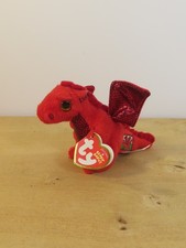 Original TY Beanie Babies Wales/Welsh Red DragonPlush Soft Toy Keychain