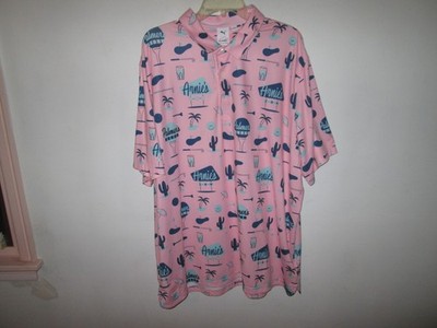 Men's Puma ARNOLD PALMER Polo Pink Golf Allover Print Arnies Inn Cloudspun ~ XXL