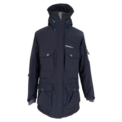 Didriksons 1913 Storm System Parka schwarz Kapuze wasserdichte Jacke Damen UK10