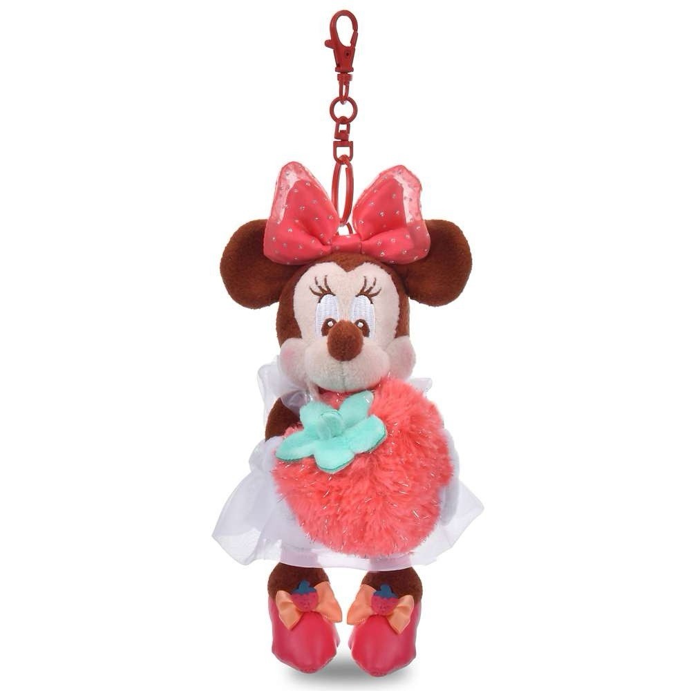 Disney store Japan Tokyo Minnie Mouse Plush Keychain GLOSSY FRUITS
