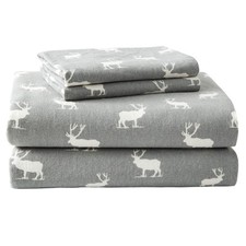 Eddie Bauer - Queen Sheets, Cotton Flannel Bedding Set, Brushed For Extra Sof...