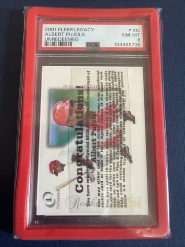 Albert Pujols [Autograph] #102 2001 Fleer Legacy card
