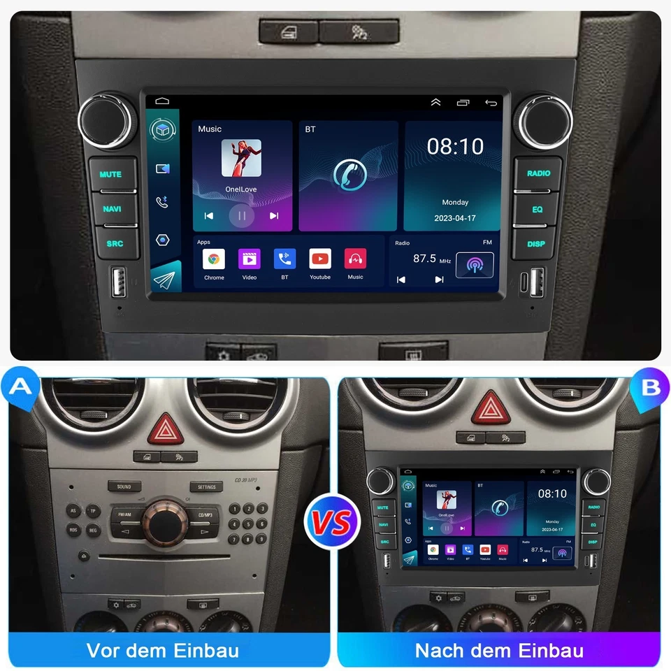 RADIO Für Opel Corsa C D Zafira B Astra H Android 14 Carplay Autoradio GPS NAVI - Bild 4 von 4