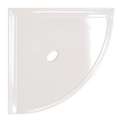 Questech 10'' Corner Shower Shelf, Retrofit Tile, Metro Flatback, White Polished