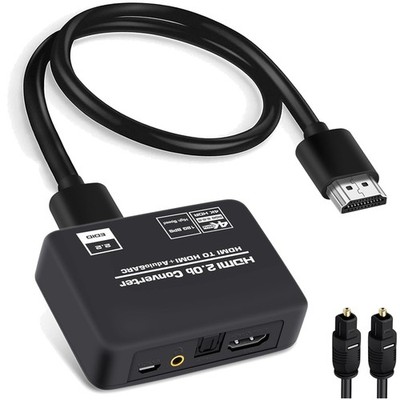 4K HDMI Audio Extractor Splitter Converter Toslink SPDIF 3.5mm Stereo Video 