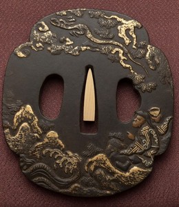 Fine Jakushi School  Dragon Tsuba, katana, wakizashi, tanto, Edo period