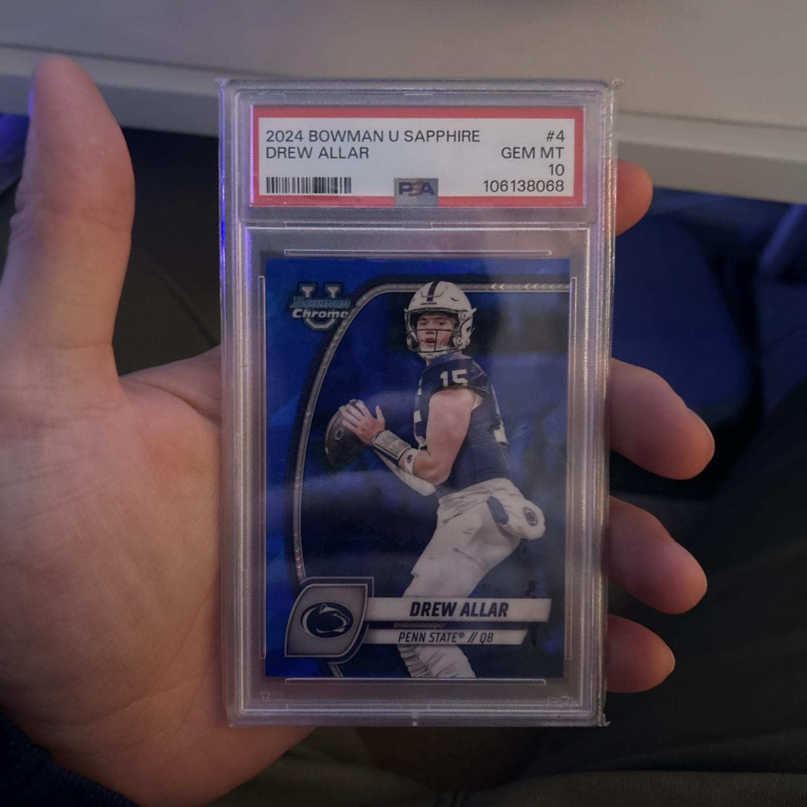 2024 Bowman University Chrome Sapphire Edition - Drew Allar #4 (RC) (PSA 10)