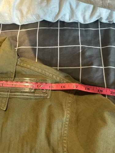 RRL Ralph Lauren Green Cotton Twill Military Jacket Shirt Pockets Size S image 18