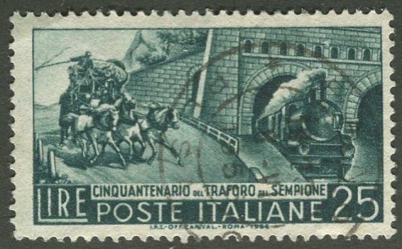 QM23  Italy Stamp Scott #709 Fine Used Clean Back