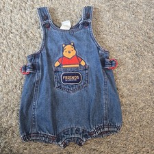 Vintage Disney Winnie The Pooh Friends Always Overalls - Size 6/9 M Y2K
