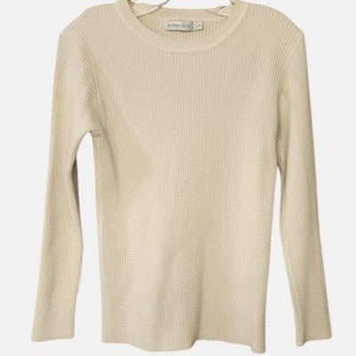 Esther & Co Beige Ribbed Wool Blend Sweater Size L/XL