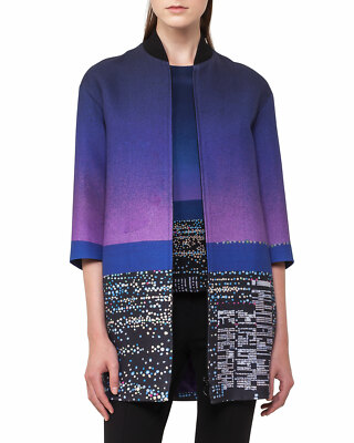AKRIS Punto Twilight City Print Bomber Coat SZ XL (48 = US 16) - NWOT