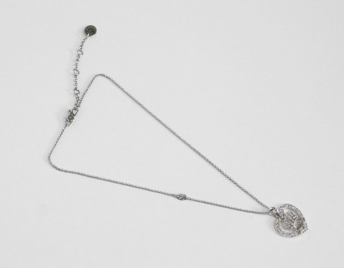 Juicy Couture Silver Plated Heart with Crown Logo Pendant Necklace - Picture 4 of 15