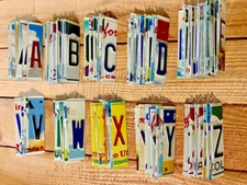Bulk Good Condition Embossed Only License Plate Letters and Numbers - 25 Pieces