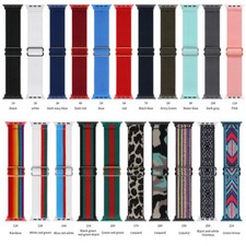 Nylon Woven Fabric Elastic Watch Wristband Strap For Apple iWatch 7 6 5 4 3 2 1