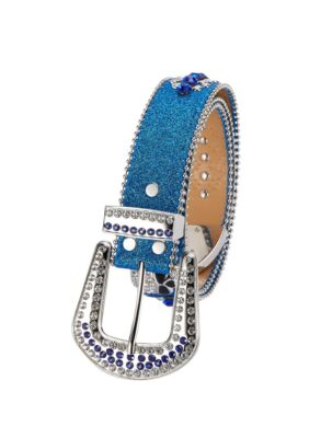 Men Women Western Fashion Blue Bling Bling Rhinestones  display picture 1