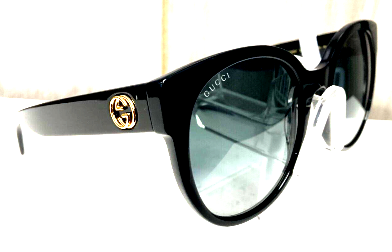 Gucci GG0035SN Sunglasses Women Black / Gray Gradient Round 54mm 100