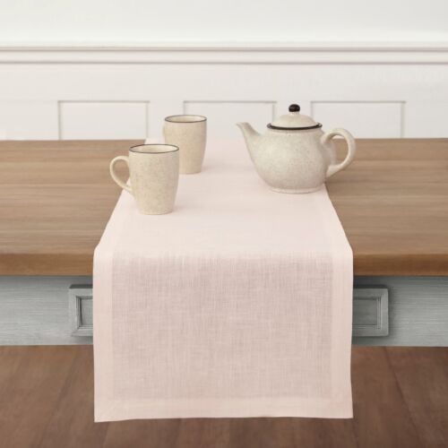 Solino Home 100% Pure Linen Table Runner for Summer Kitchen, Dining, Solid, Fete - Picture 94 of 199