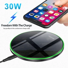 30W Wireless Fast Charger Charging Mat Pad For Apple Air pods iPhone 14 Samsung