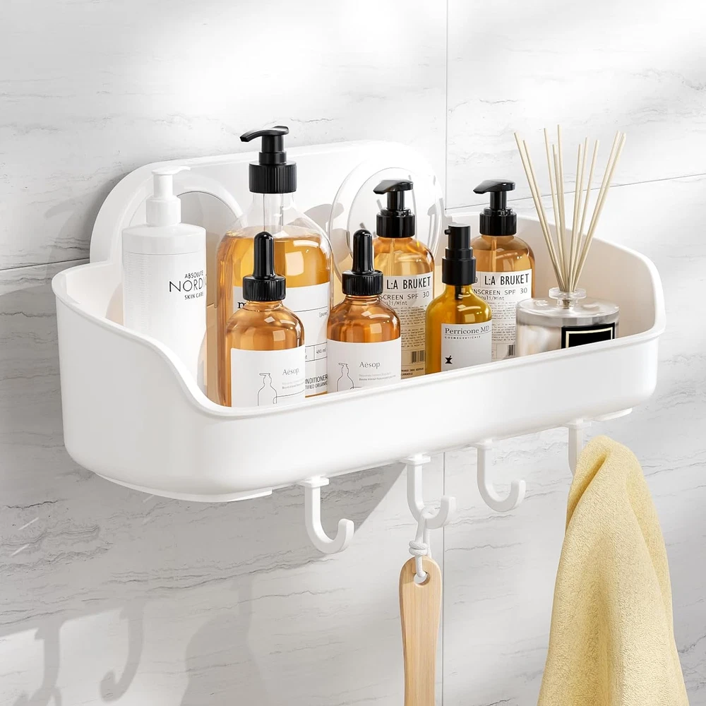 Shower Caddy Suction Cup No-Drilling Removable Bathroom Shower Shelf Powerful Sh