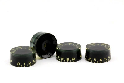 LUTHIERPARTS Speed Knob Set (4) Black fully vintage tinted US/CTS Potis fits Gibson®
