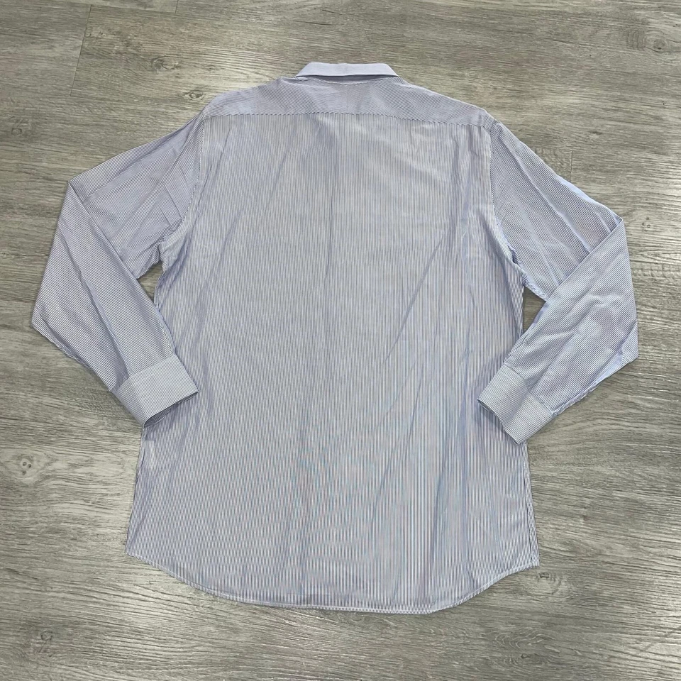 Camisa de vestir Suitsupply para hombre 17,5 44 con botones manga larga a rayas algodón egipcio Foto 2 de 4