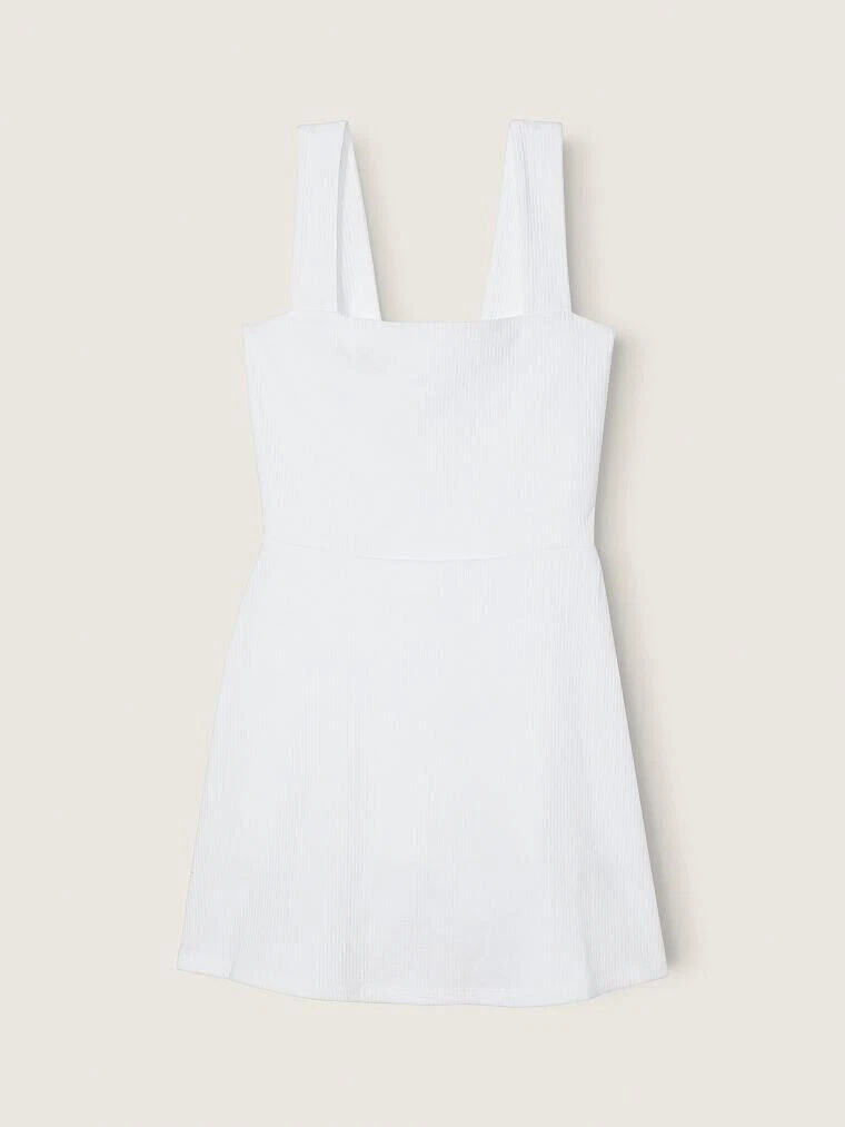 UNDERCOVER Victoria's Secret Pagliaccetto Rosa Reggiseno Attivo Top Abito Bianco Pantaloncini Grandi Integrato