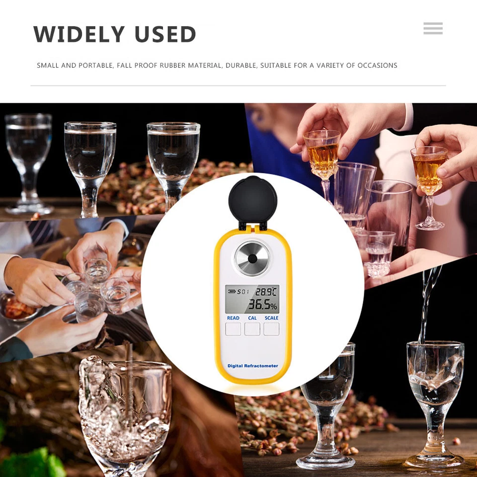 Medidor de alcohol digital portátil 0-80 grados probador de alcohol puro herramientas de medición Foto 2 de 4