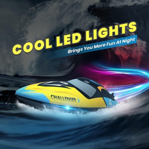 DEERC Brushless RC Boat, 30+ mph Fast Remote Control Boat with LED Lights - Picture 8 of 9