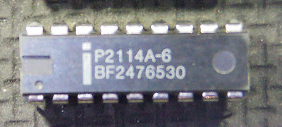 Intel P2114A-6 Standard SRAM Chip 1KX4, 300ns, MOS, PDIP18 NOS