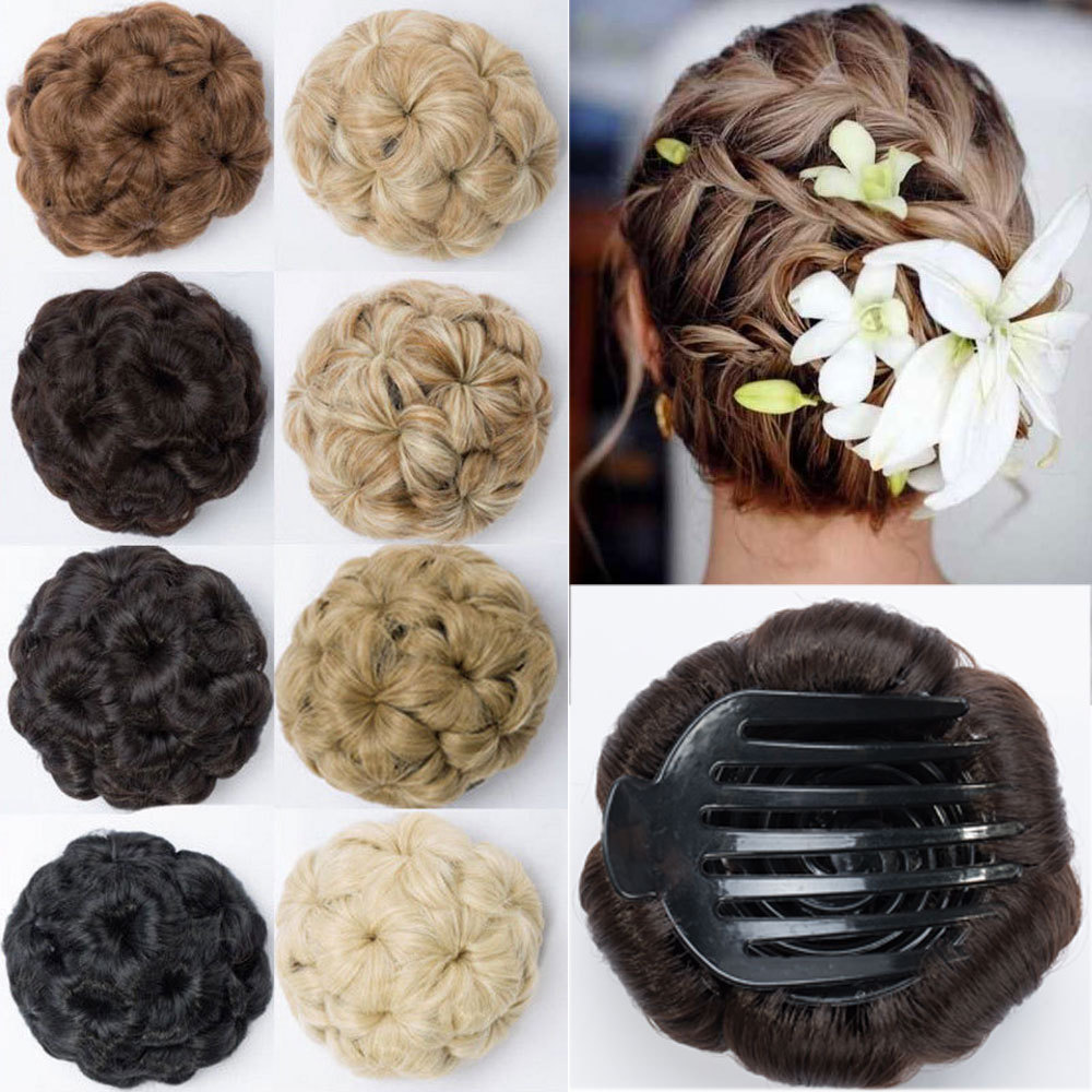 Lady Claw Clip In Bun Curly Hair Piece Chignon Updo Cover Hair