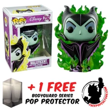 FUNKO POP DISNEY MALEFICENT WITH GREEN FLAMES #232 EXCLUSIVE + POP PROTECTOR