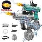 2pcs Uzi Electric Water Guns for Adults & Kids Water Squirt Gun Toys Black Green