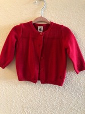 PETIT BATEAU Red Cotton Cardigan Sweatshirt 6