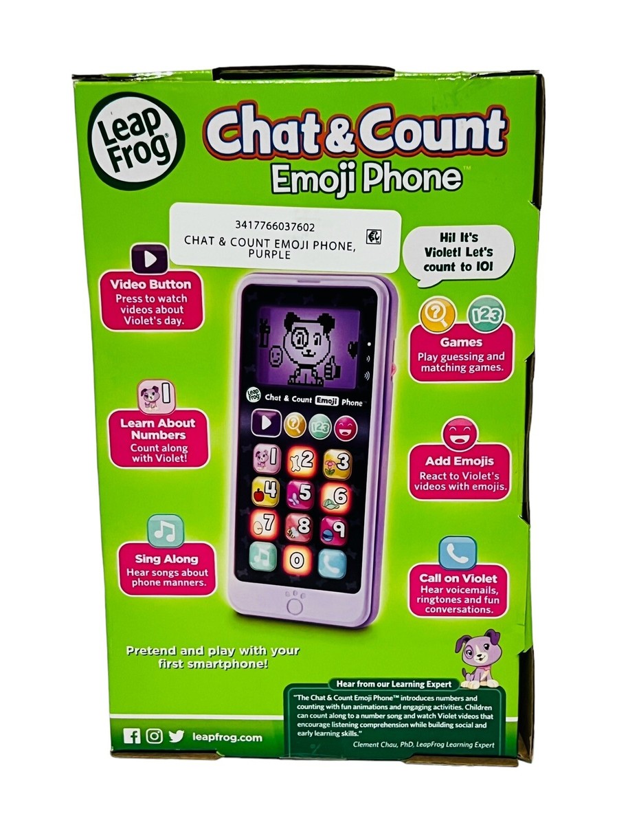 Leap Frog Chat and Count Emoji Phone Purple, Pretend Play, Numbers