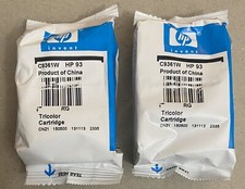 Lot Of 2 HP 93 Tri Color Ink Cartridges C9361W Genuine New SEALED OEM Open Box
