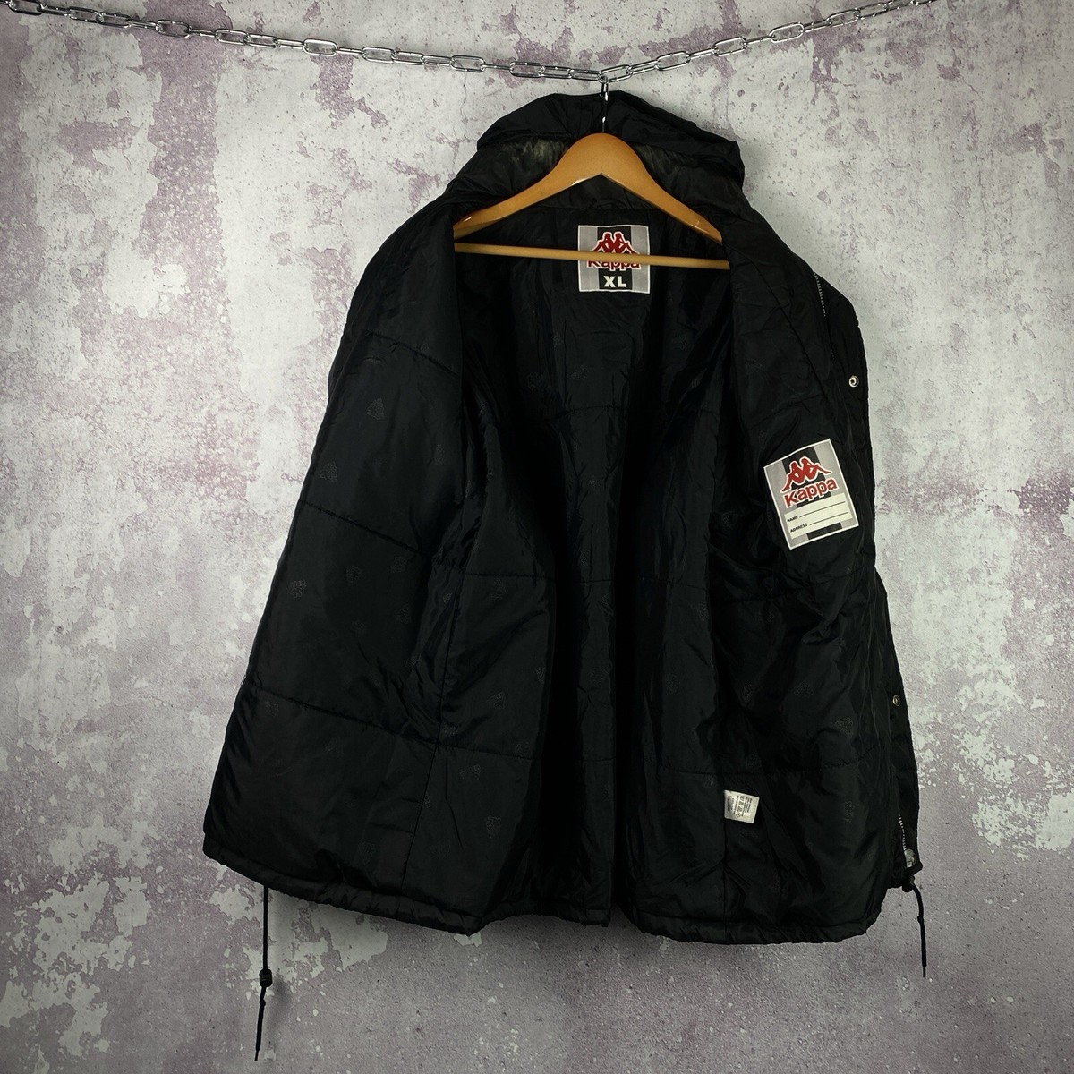 Vintage 90s Kappa Jacket Y2K Nylon Streetwear Long Sleeve Black