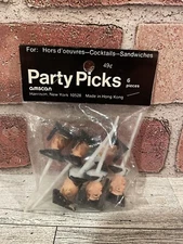 MIP 8 Vtg 1950's BOY in BLACK GRADUATION GOWN CAKE PICK HONG KONG 