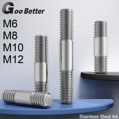 M6 M8 M10 M12 Double End Threaded Screw Bolt Exhaust Manifold Studs Stainless A4