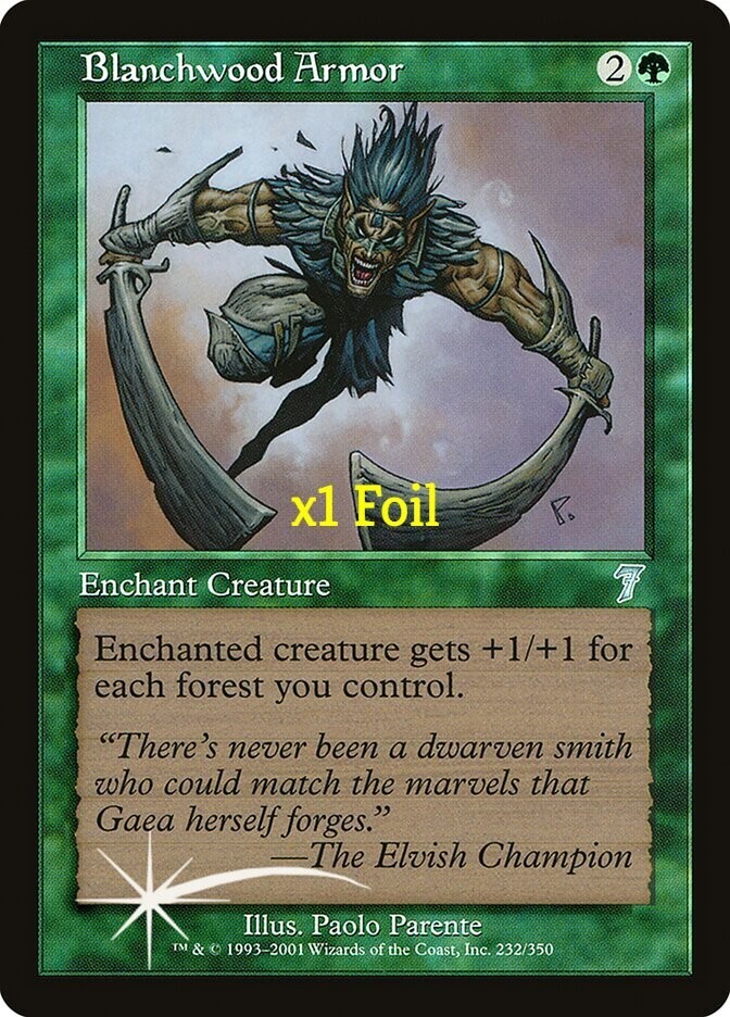 MTG Foil 7th Edition 7ED Blanchwood Armor LP+