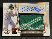 2023 Leaf Trinity AWESOME !! WORN PATCH ROOKIE AUTO Myles Naylor 50/99