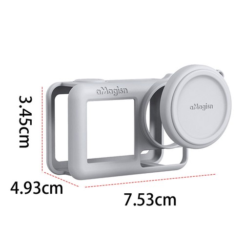 Per DJI Osmo Action 5 Pro Custodia protettiva in silicone con copriobiettivo e c - Afbeelding 4 van 12