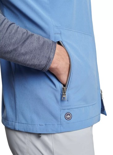 PETER MILLAR Crown Crafted Men's M Brook Blue Contour Full Zip Vest Jacket $245 - Picture 3 of 6