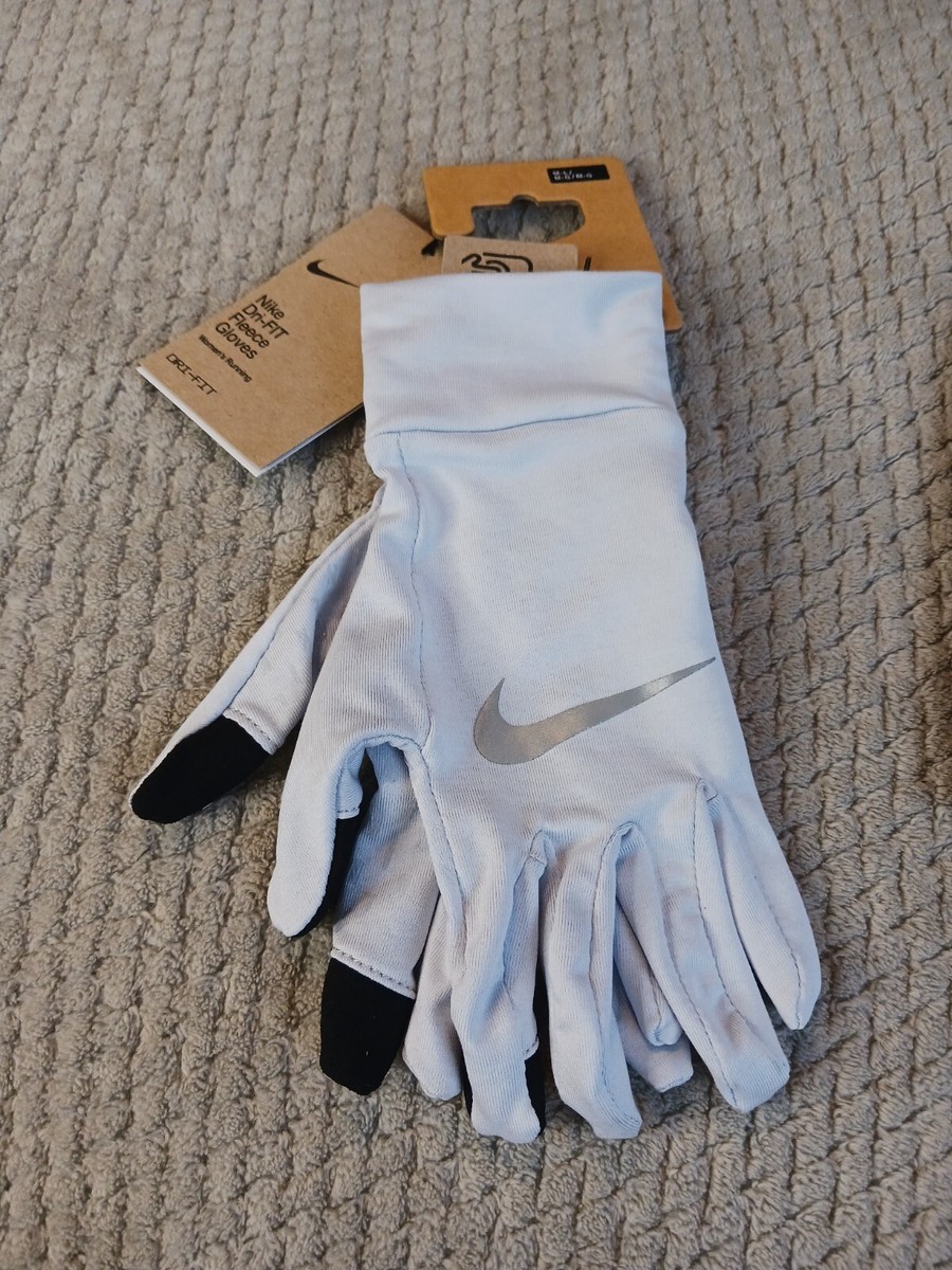 Nike Women's Dri-Fit Fleece Running Gloves Football Grey Medium/ Large
