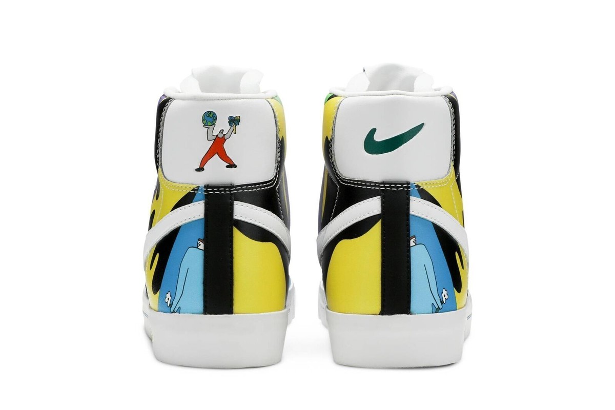 Size 10 - Ruohan Wang x Nike Blazer '77 Flyleather Mid Multicolor