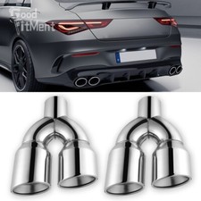For Mercedes-Benz CLA AMG Quad Exhaust Tips 2.5" Inlet 3.5'' Outlet Dual Wall