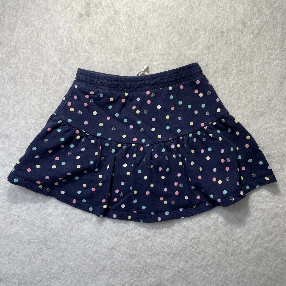 Jumping Beans Girls Navy Polka Dot Layered Ruffle Skirt Elastic Waist Sz 6 - Image 2 of 4