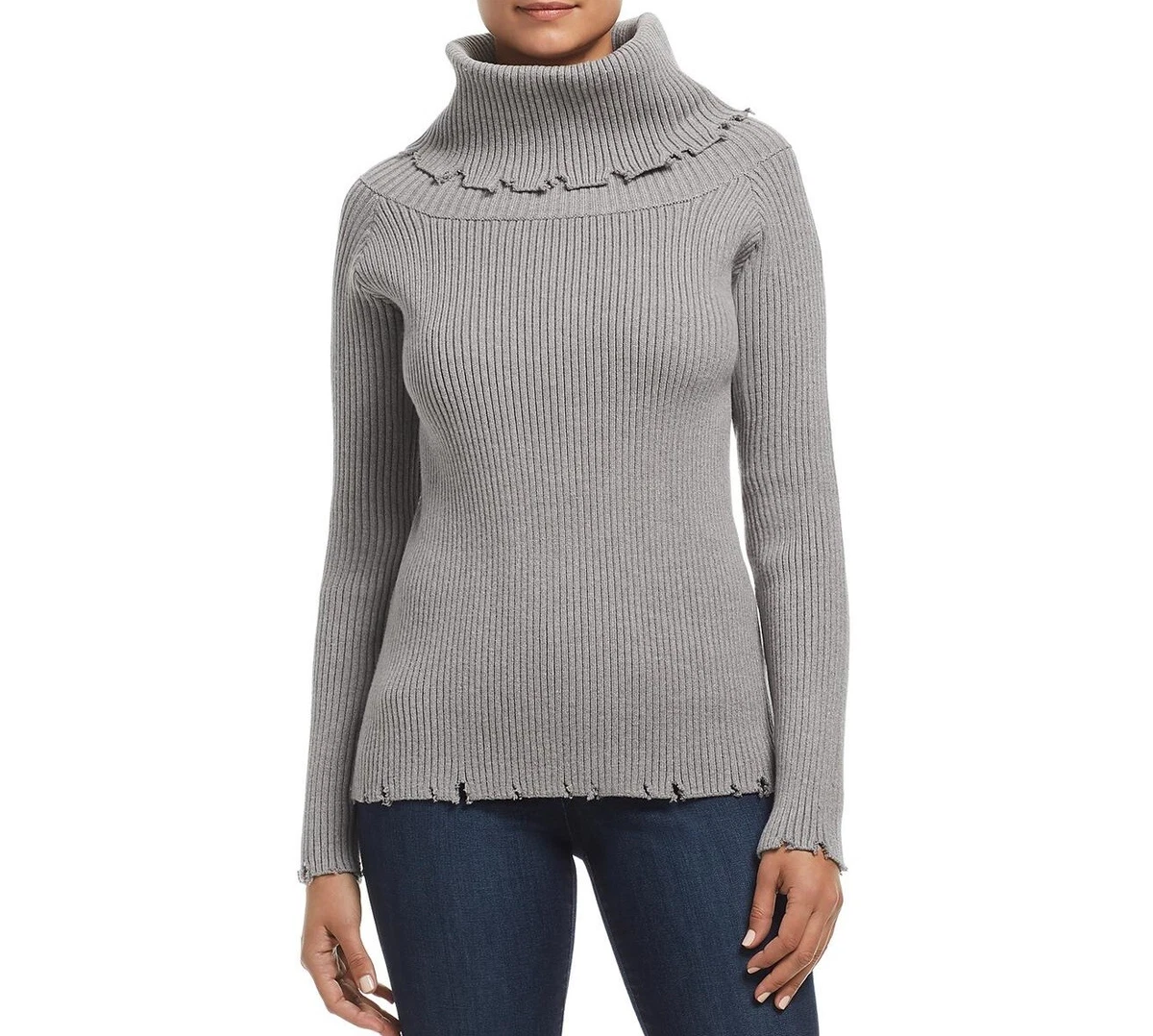 Distressed turtleneck shop sweater